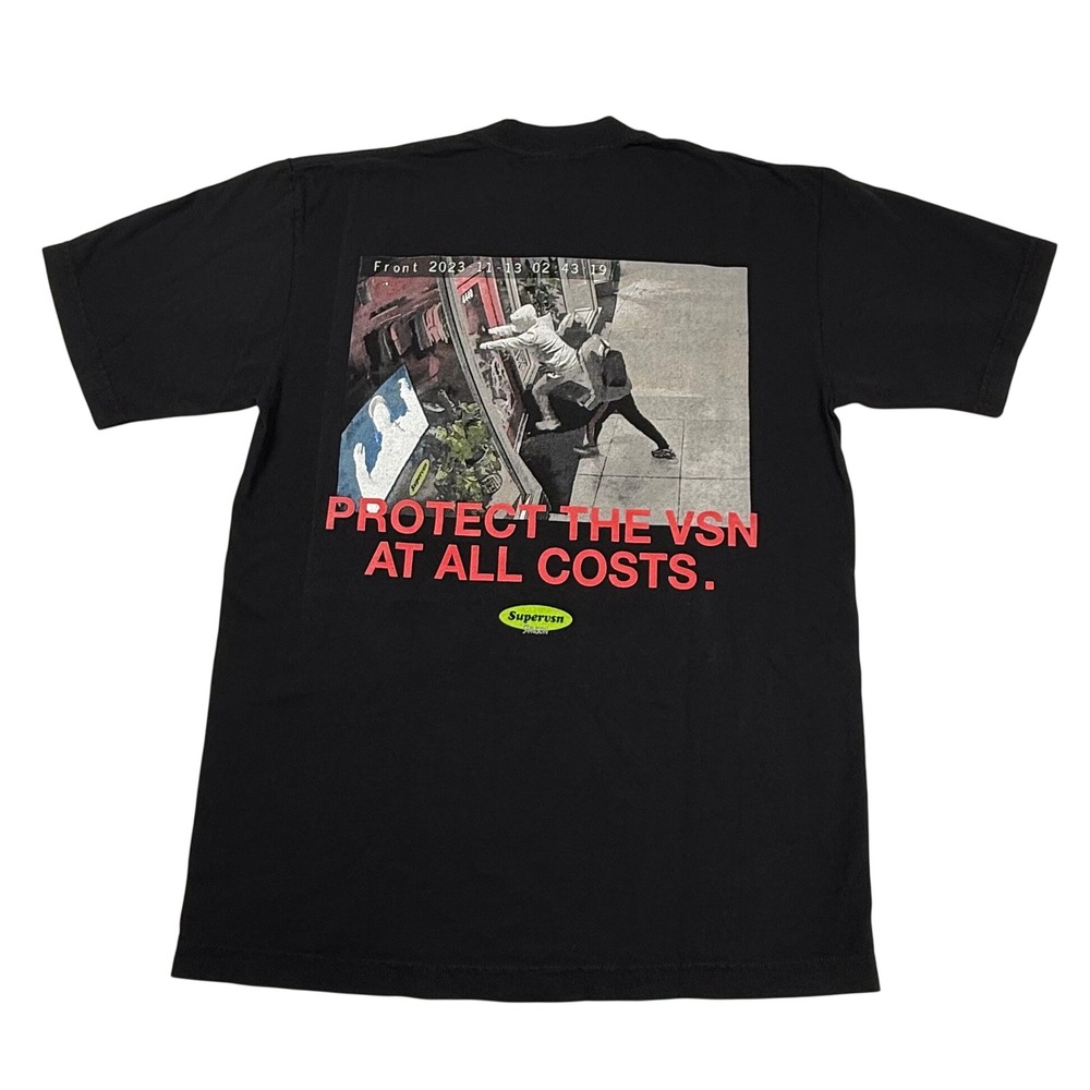 Supervsn Studios Protect The VSN Black Graphic T-Shirt Mens Medium Streetwear